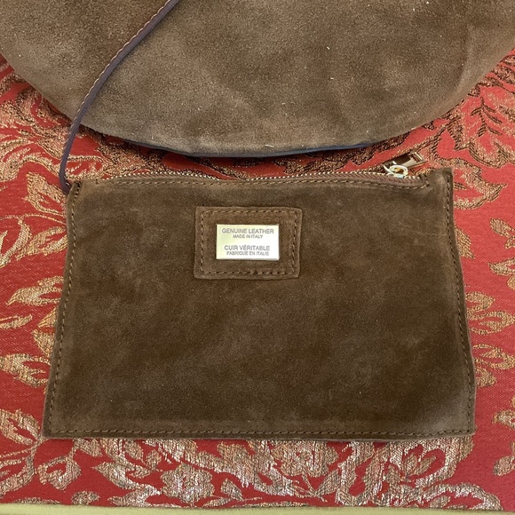 NWT VIOLA CASTELLANI Made In Italy Chocolate Suede Oval Bottom Hobo - Picture 10 of 13